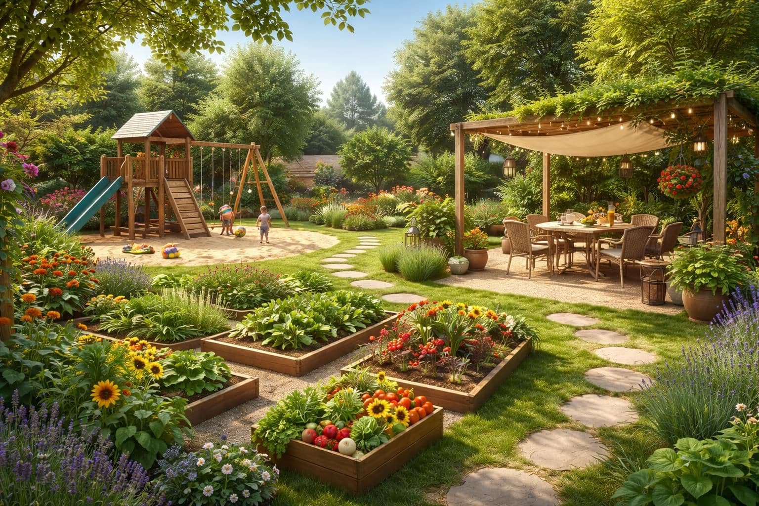 découvrez comment organiser votre jardin en fonction des besoins réels de votre famille pour un espace extérieur pratique et convivial.